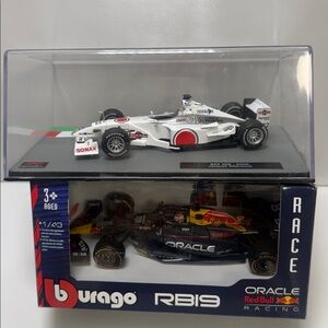 Burago Formula 1 (SET2 )Diecast Car  ,Redbull and Honda Jacques villeneuve